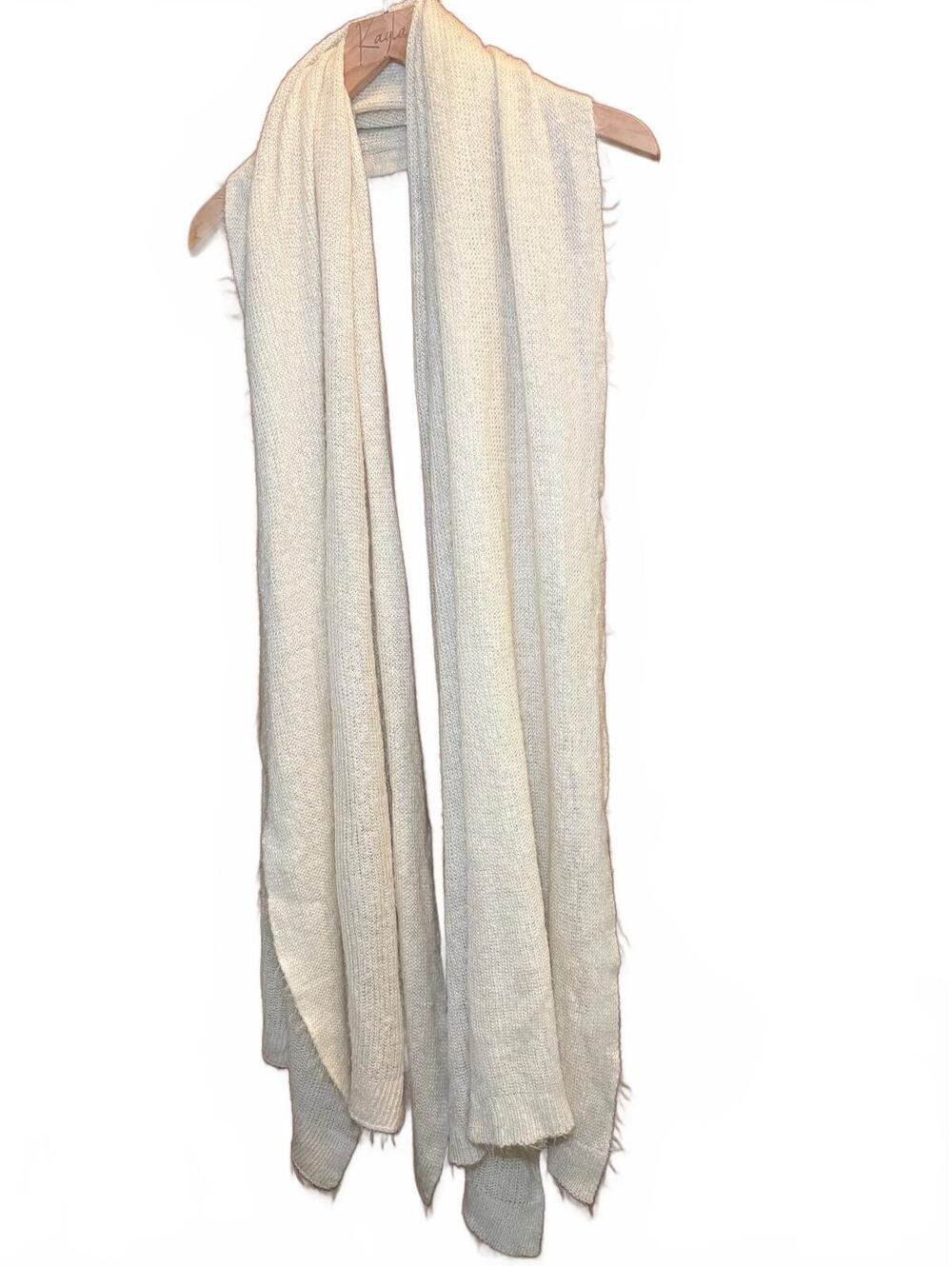 Free People Light Weight Cream knit scarf - 6ft x 3ft